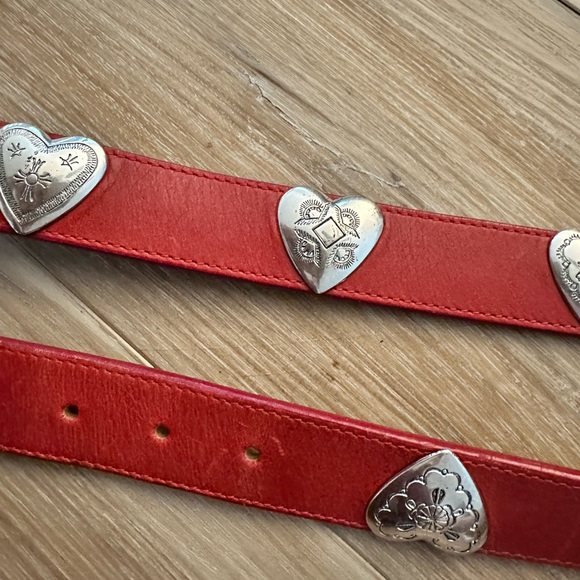 Brighton Leather Heart Embellished Western Belt M - Picture 4 of 8